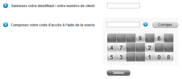 Connexion à l'espace client sécurisé